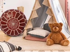 New Pouffe Brown Sale New Round Unstuffed Vintage Natural Pouf Moroccan