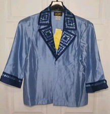 VTG 90s Bob Mackie Wearable Art Silk Embroidered Blazer Jacket NWT Defect M