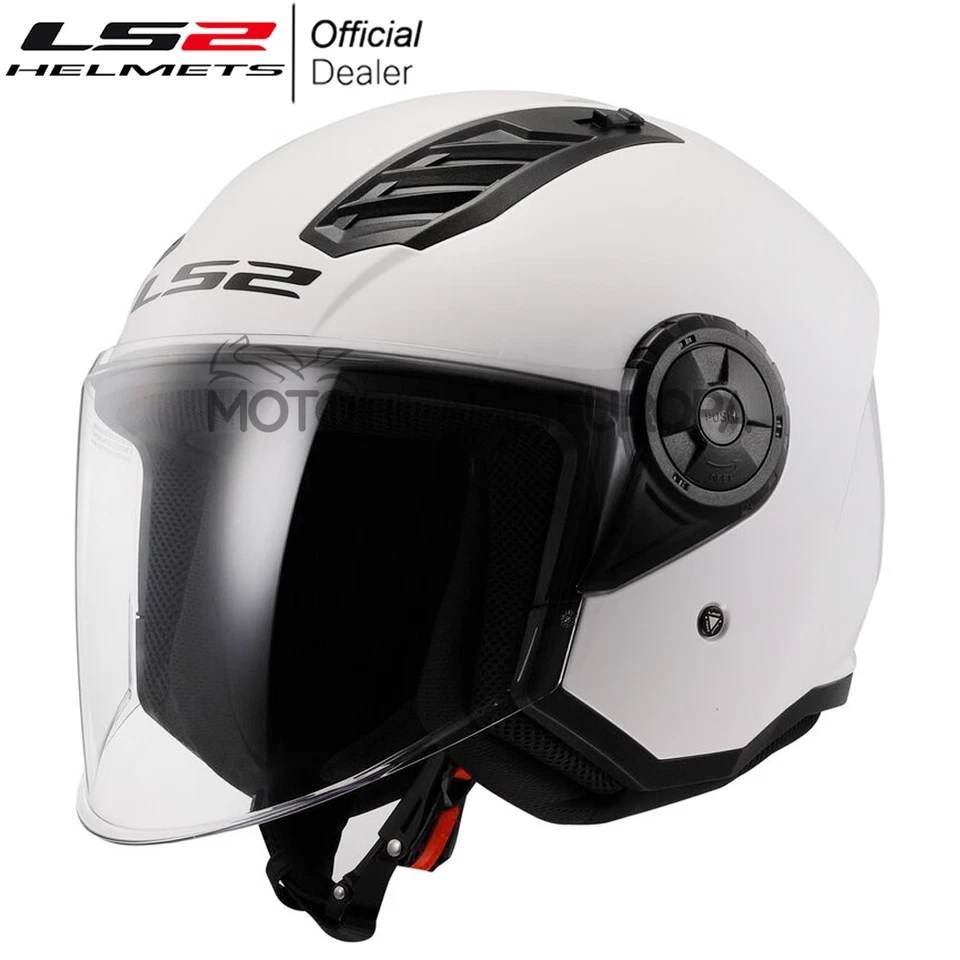 Casco Jet LS2 Airflow 2 Bianco Lucido Interno Removibile Prese D'Aria Omologato - Image 1 of 2