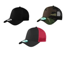  New Era 9FORTY Snapback Trucker Cap  black, camo black/red  BEST Name in Caps 