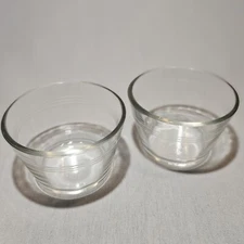 Set of 2 Pyrex H-27 Ramekin Custard Cups with 3 Rings - 6 oz/175mL EUC