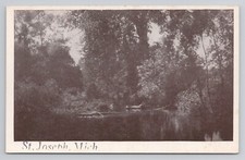 View of Saint Joseph River, Saint Joseph Michigan Made in USA Postcard