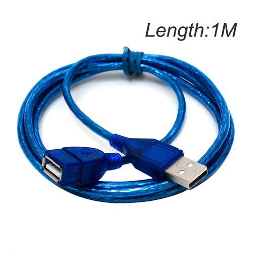 1Pc 1M USB 2.0 Male to Female USB Extend Extension Cable For PC Harddriver Blue - 第 2/10 張圖片