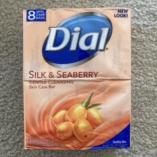 Dial Silk Seaberry Gentle Cleansing Skin Care Bar Soap 8 Bars - 4oz Each