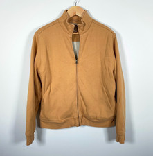L.L. Bean Katahdin Iron Works Sherpa Lined Sweatshirt Men's Medium Tan Zip Up