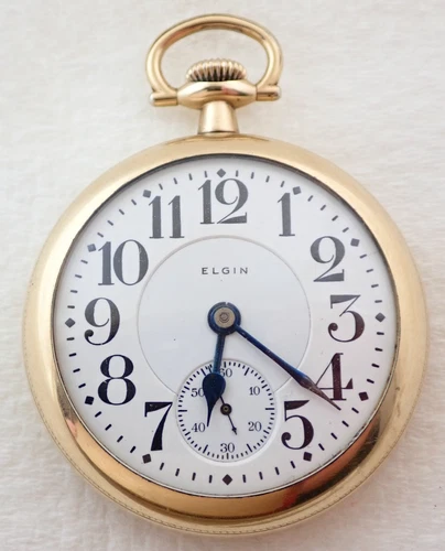 ANTIQUE 18s ELGIN FATHER TIME GRADE 367 21 JEWEL 21j 10k RGP POCKET WATCH