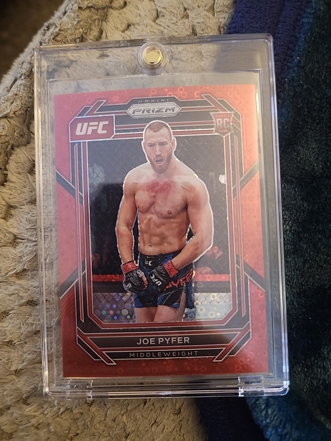 2023 Panini Prizm UFC - Joe Pyfer #159 Red under Card Prizm /99 (RC)