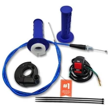 7/8 22mm Twist Throttle Accelerator Handle Grips,Mini Bike Throttle Cable Blue