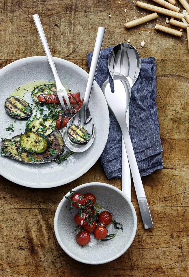 Serving Set 3 Pieces Nuova Cromargan Stainless Steel 18/10 Brushed, Silver - Image 2 of 4