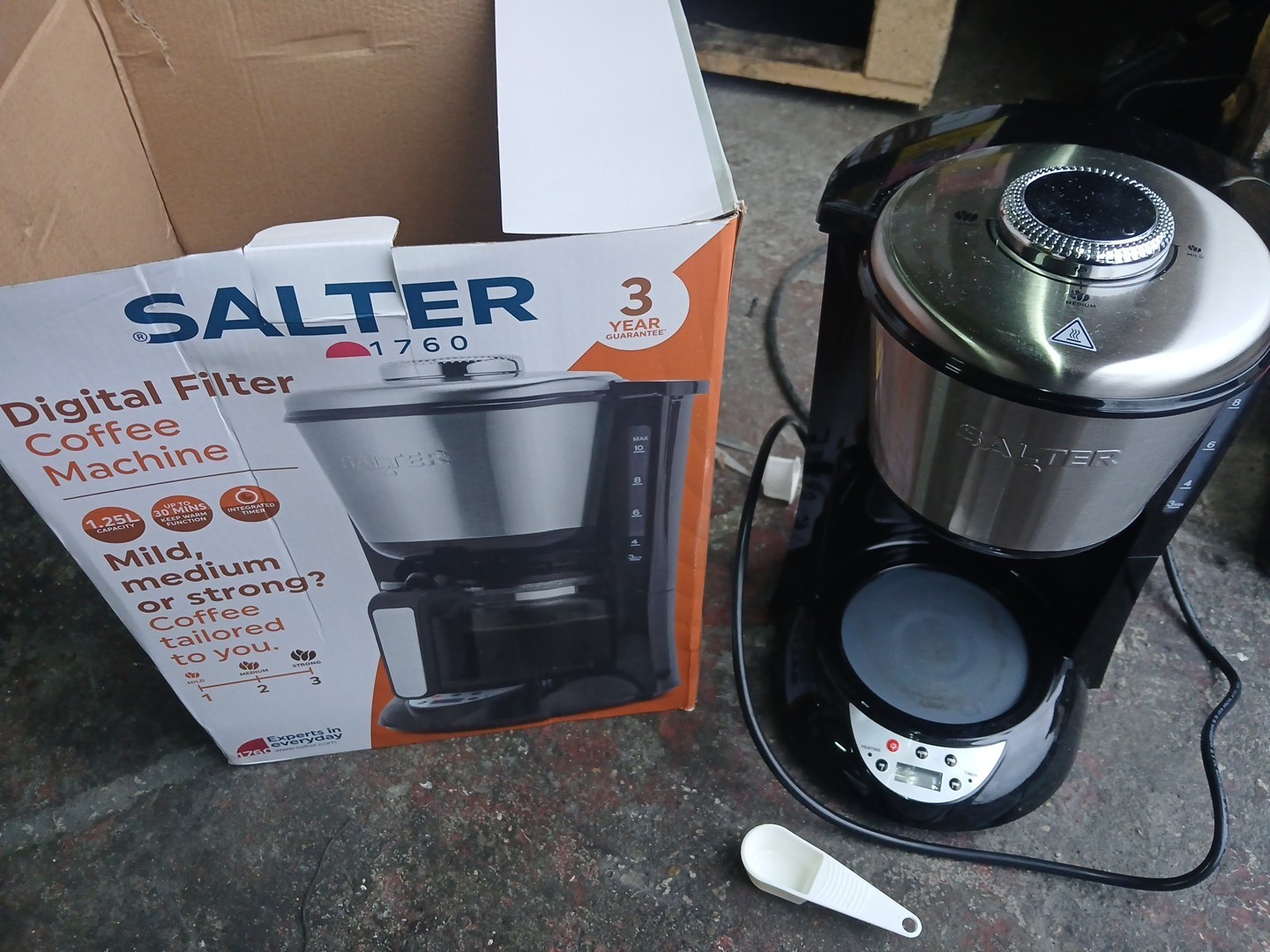 Salter Digital Filter Coffee Machine – 1.25L, Timer, & Auto Shut-off, (NO JUG)