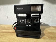 Vintage Polaroid One Step Flash Instant Film Camera Black w/ Strap