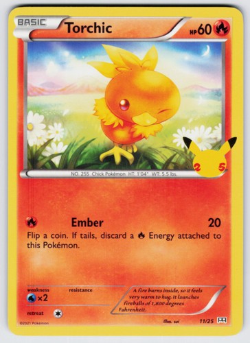Torchic 011/025 McDonald's 25th Anniversary Promos Pokemon NM