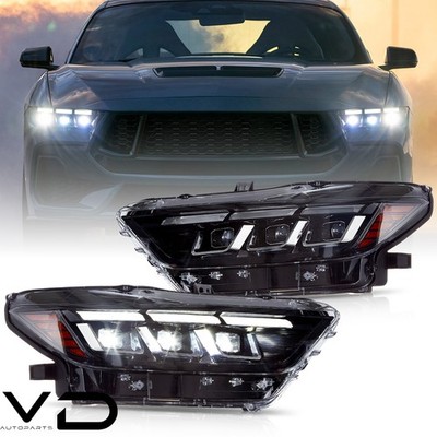 For 2015-17 Ford Mustang S550 LED Tri-Projector Headlights w/Dynamic Startup DRL