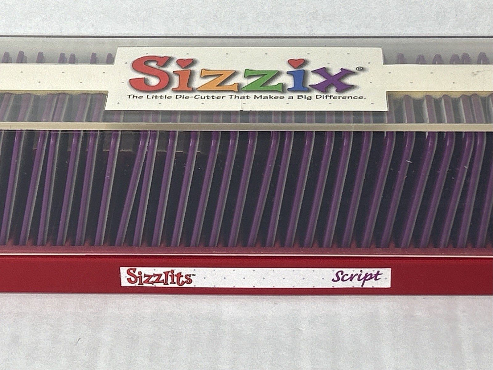 Sizzix Sizzlits Script 35 Dies Alphabet Numbers Punctuation + Storage Case