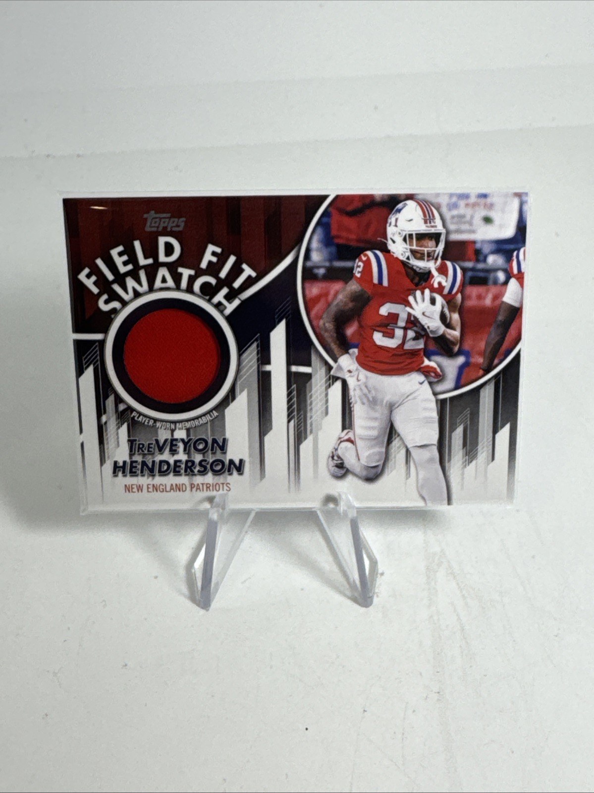 2026 Topps Flagship TreVeyon Henderson Field Fit Swatch New England Patriots MEM