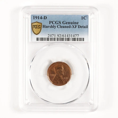 1914-D Lincoln Wheat Cent 1c XF Details PCGS Key Date 31307