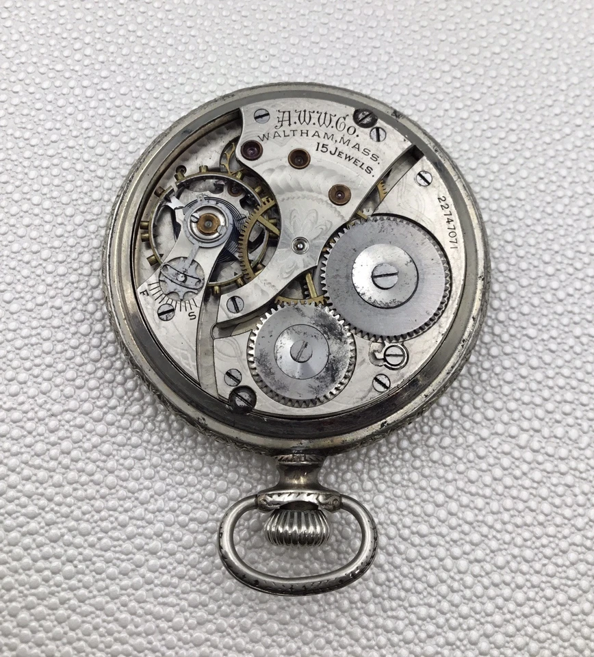 waltham pocket watch Model 1908 / 16s / 15j - not working - Image 4 of 4
