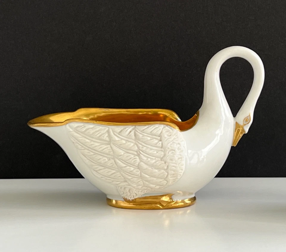 Rare Antique Sèvres Porcelain Swan Cups and Saucers Empire France 19th C Set - Image 2 of 4