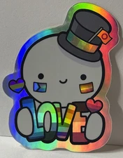 TheCoffeeMonsterzCo TCMC New Vinyl Sticker 2021 Pride Holographic LOVE Emoti