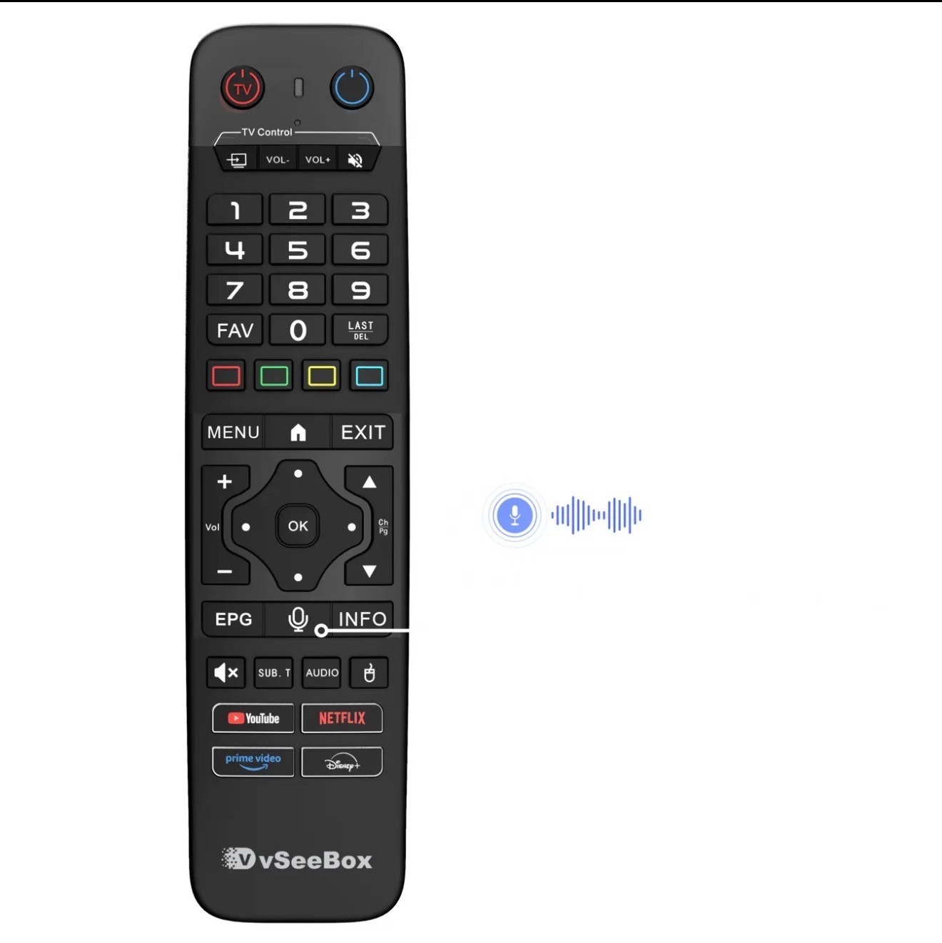 vSeeBox OEM V6 Max Bluetooth Remote Backlit