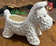 Vintage West Highland Terrier Plant Pot Holder Ceramic White Scottie Dog  2132