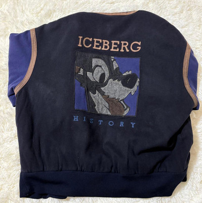 Iceberg HISTORY Lady and the Tramp Navy Wool & Leather Jacket Men's Size 52