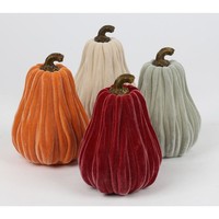 Deko-KüRbis Samt LäNglich 14,2X19,2Cm Herbstdeko KüRbisfigur Dekofigur Herbst