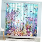 Blue Ocean Seaworld Shower Curtain, Marine Life Shower Curtain Underwater World