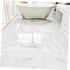 White Marble Peel and Stick Floor Tile Bathroom Waterproof 20 Tiles 1. White