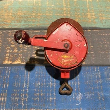 Vintage Tilruron Clamp on Hand Crank Bench Grinder 3” Wheel