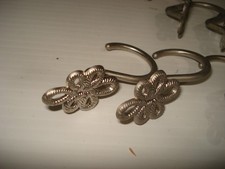 Vintage Curtain Hooks Solid Metal Drapes Shower 12 pcs lot Rope Style