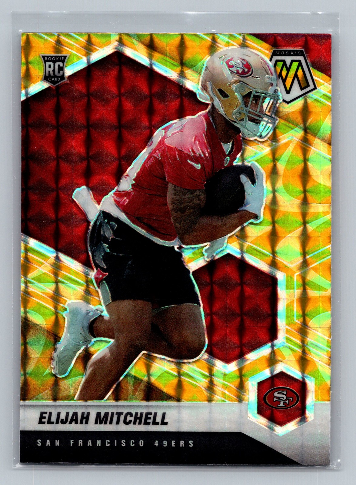 2021 Panini Mosaic #376 Eli Mitchell Prizm Reactive Yellow