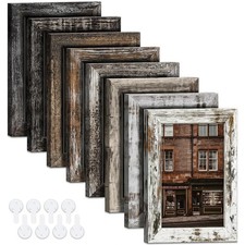 4x6 Picture Frames Set of 8, Vintage Rustic Farmhouse Industrial Style Photo ...
