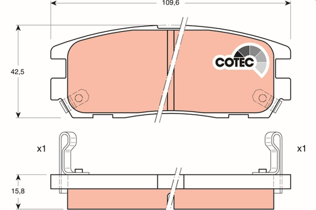 Plaquettes de frein TRW GDB1187 anti-bruit et haute résistance pour ISUZU