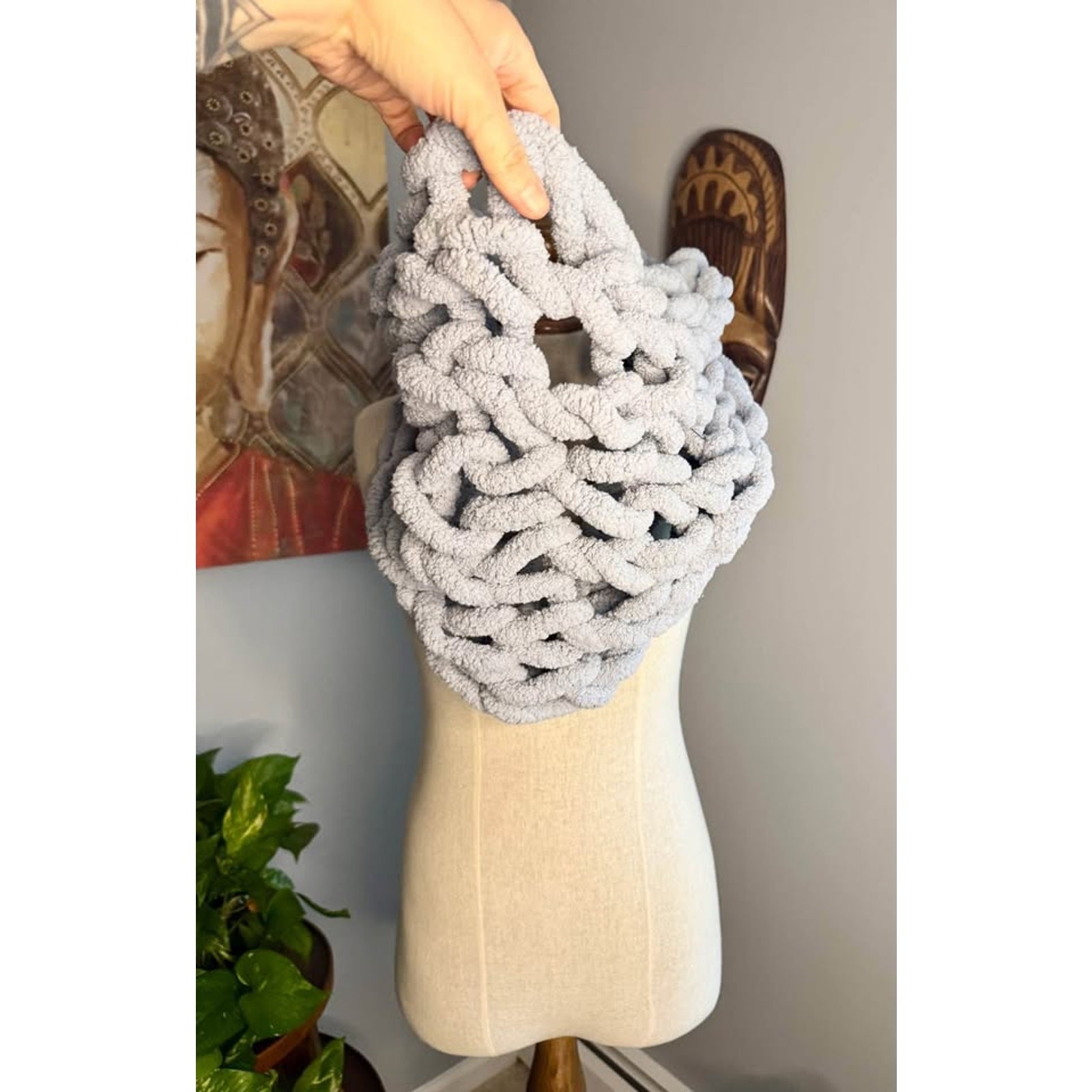 Handmade Chenille Infinity Statement Scarf - image 3