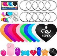 Aluminium Herz Tags Set 40 StüCk, Gravur Tags, Blanko AnhäNger Mit