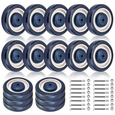 16 Pack 5" Diameter Shopping Cart Casters Replacement Cart Wheels with Bolts