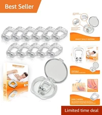 12-Pack Flexible Silicone Magnetic Nasal Clips - Snoring Solution for Sleep