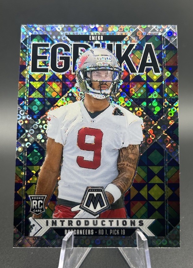 Emeka Egbuka 2025 NFL Panini Mosaic Silver Disco Introductions Rookie RC #1 Bucs