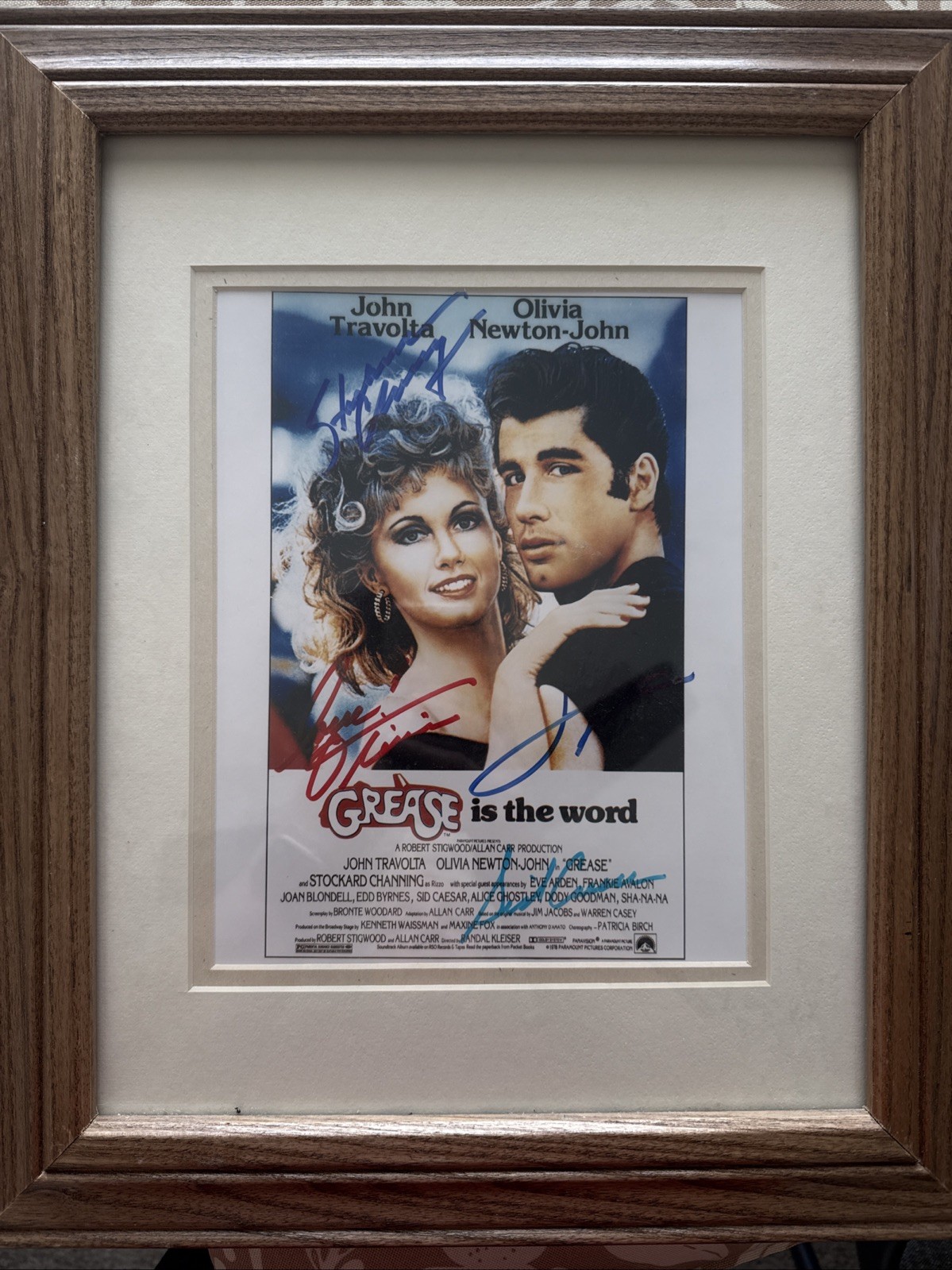 Olivia Newton-John John Travolta Stockard Channing & Sid Caesar Autographed 8x10