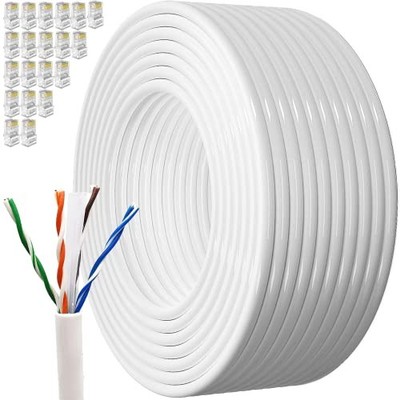 Ethernet Kabel 100m, Cat 6 High Speed Lan Kabel extra lang 23AWG extern Bulk