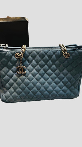 Chanel Lambskin Denim-Color Quilted Medium Rock In Rome