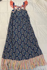 Matilda Jane Gotta Jet Maxi Dress Girls Camp MJC Ruffled Floral EUC Size 8