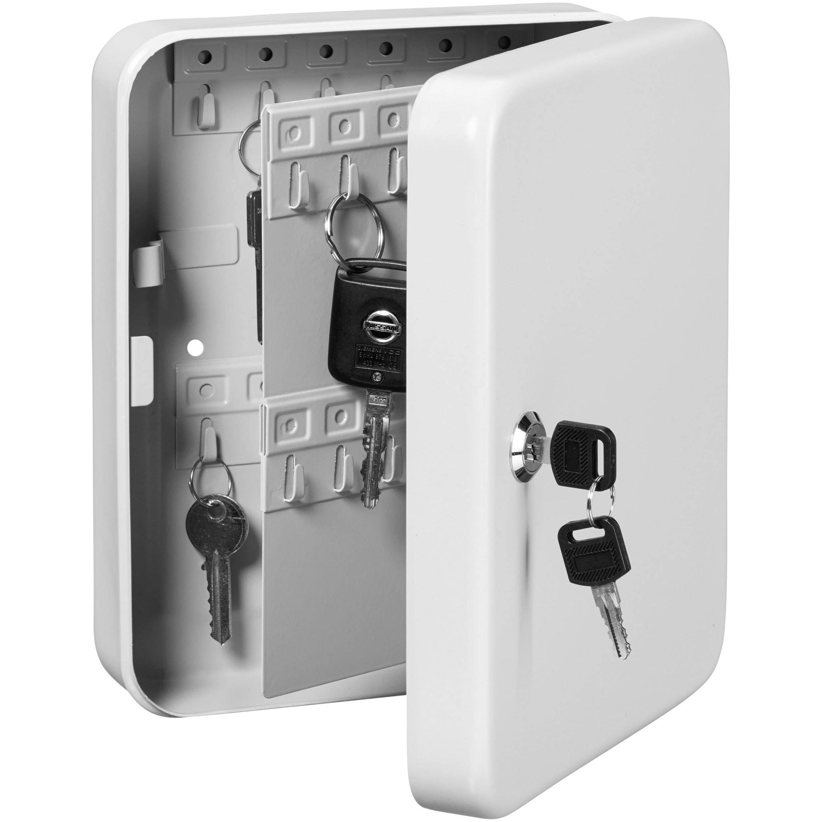 Burg Wächter FAVOR Key Cabinet 48 Hooks White Secure Storage
