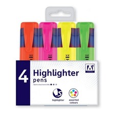 Image of A Star Highlighters (Pack Of 4)One Size Orange/Pink/Yellow/Green ST1121