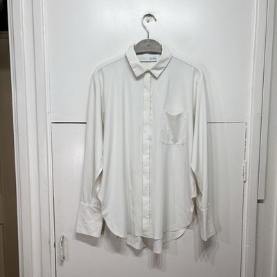 Dai London Shirt White Button Down Long Sleeve Stretch Oeko-Tex Women s Size XS