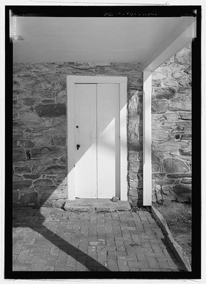 14. Detail view of west elevation door (door is closed) - Caln Friends Meeting