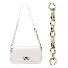 8" Acrylic Purse Chain Handbag Strap with Buckle, Light Gold, 0.8" Width