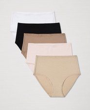 PACT Organic Everyday High Rise Brief 5-Pack, Core Edit