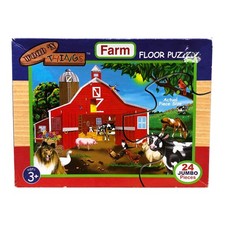 28765 - Used 24-Piece Outdoor Farm Floor Jigsaw Puzzle for Kids and Family Fun 